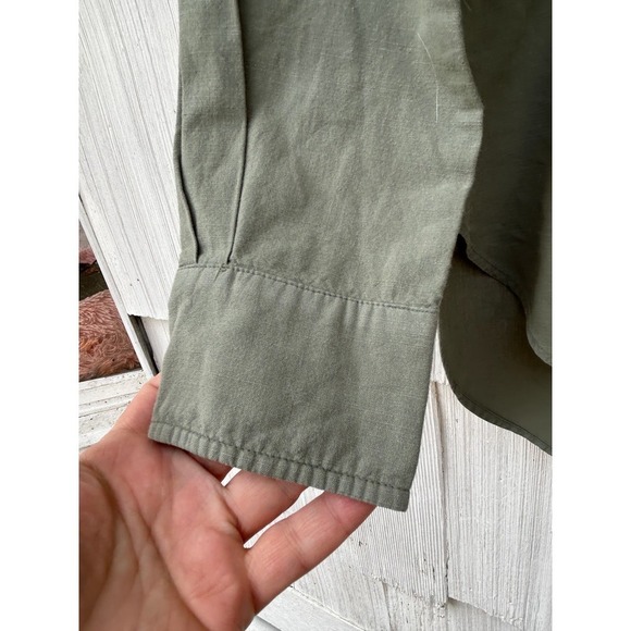 Frame Denim Le Tunic Mandarin Collar Button Up in Military Green‎ M - Picture 5 of 7